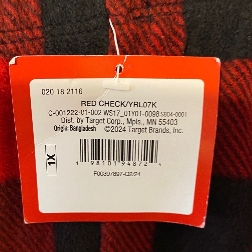 Wondershop Red and Black Plaid Pajama Pants Size 1X - Picture 7 of 7